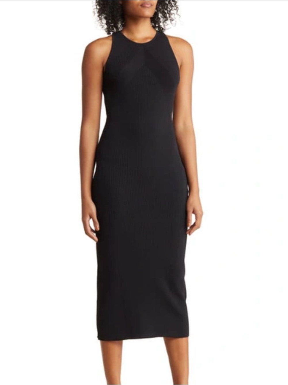 NWT rag & bone black Ribbed Midi Tank Dress